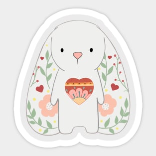 Flower Bunny Sticker